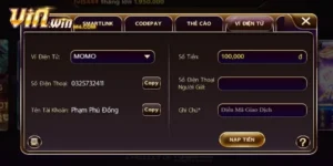 Các bước giao dịch nạp rút tiền VINWIN nhanh nhất