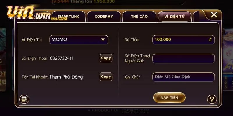 Các bước giao dịch nạp rút tiền VINWIN nhanh nhất